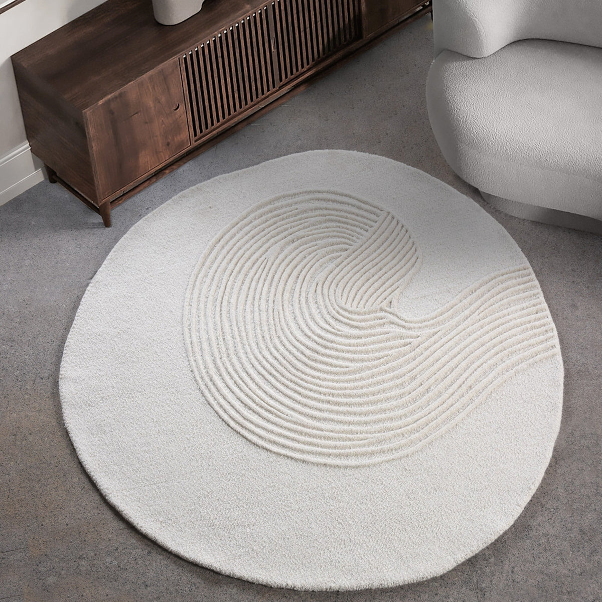 Teppe Vinter – ull / krem / 190x200 cm