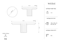 Nicole eik spisebord Ø 130/180 cm