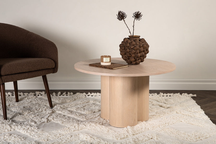 Solivia sofabord (ø80cm. whitewash)