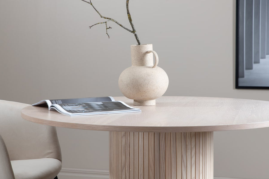 Bianca spisebord ø110 cm – whitewash