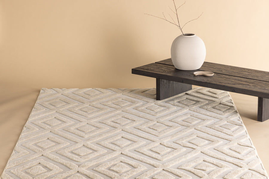 Rektangulært teppe Pia 230 x 160 (beige)