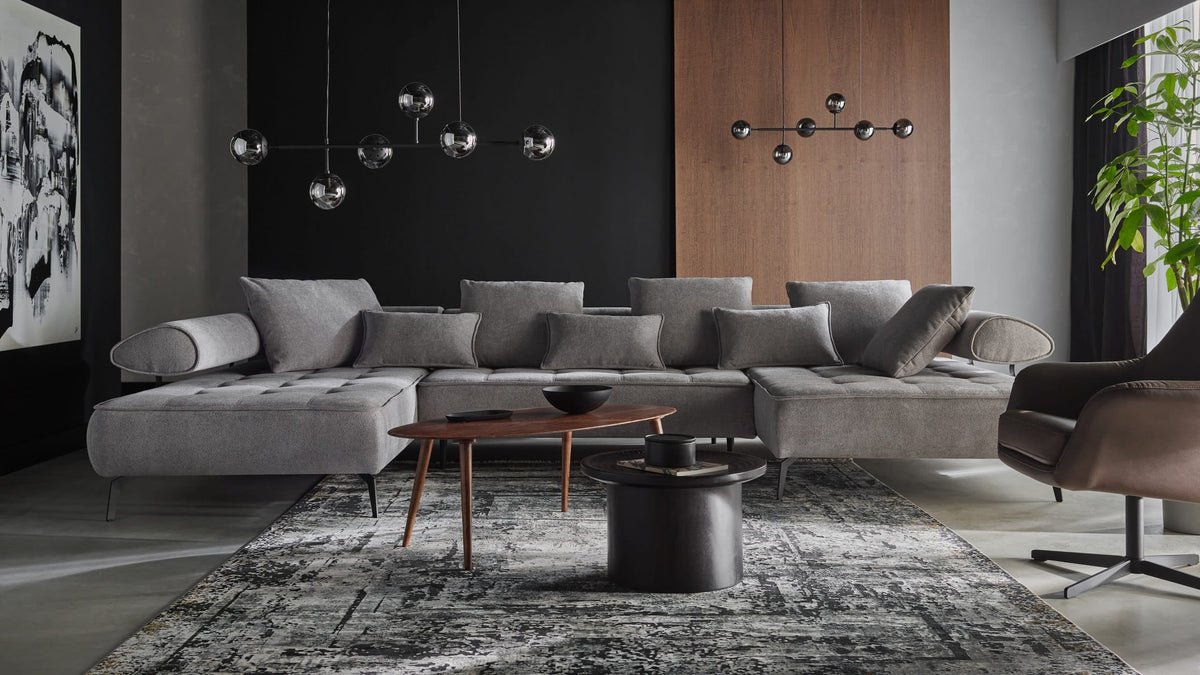 Hjørnesofa Seledo XL 385x224cm. (med elektrisk skyvedel)