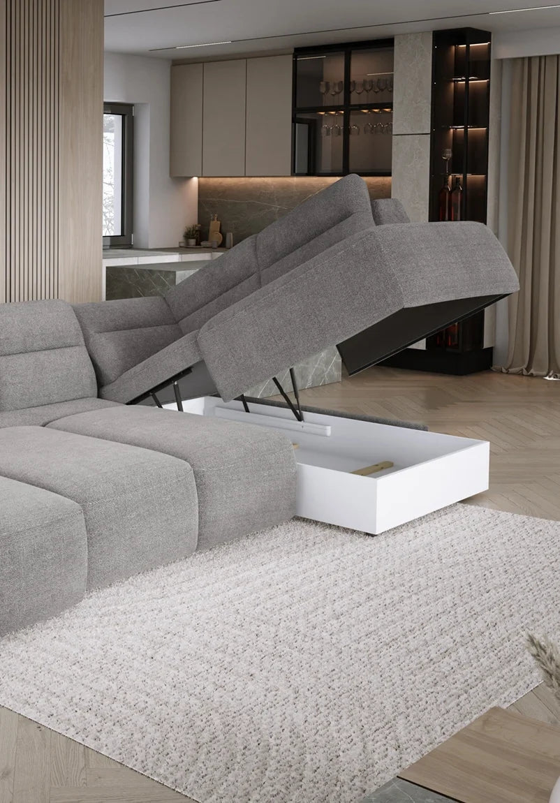Hjørnesofa Calvano XL med elektrisk seteforlengelse