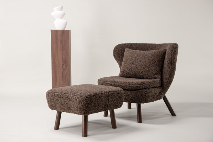 Lenestol Ryxo Lounge (brun) med puff