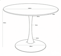 Spisebord Hamden rundt 110x75 – hvit