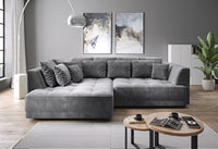 Hjørnesofa Tiga 286x207cm. (med elektrisk skyvedel)