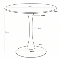 Spisebord Hamden rundt 80x75 – hvit