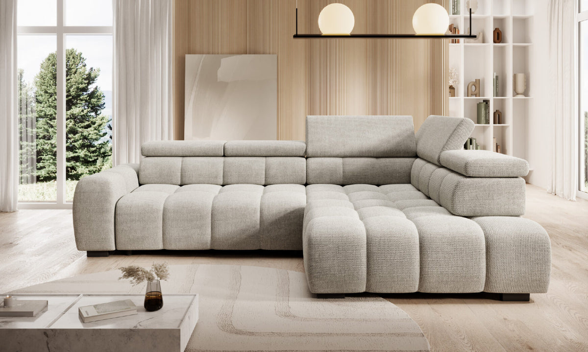 Hjørnesofa Bull L (297×205 cm) med elektrisk skyvedel