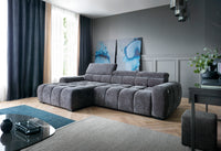 Hjørnesofa Bull S (285×168 cm) med elektrisk skyvedel