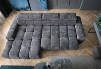 Hjørnesofa Bull S (285×168 cm) med elektrisk skyvedel