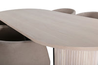 Spisesett Berit stoler & Bianca Sandfarge 90×200 cm
