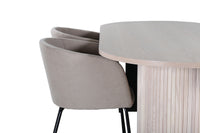 Spisesett Fløyel stoler & Bianca spisebord 90×200 cm