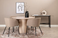 Spisesett Berit stoler & Bianca Sandfarge ⌀110 cm