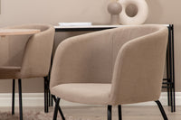 Spisesett Berit stoler & Bianca Sandfarge ⌀110 cm