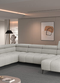 U-sofa Mavel XL (367×208 cm) med elektrisk skyvedel