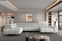 U-sofa Mavel XL (367×208 cm) med elektrisk skyvedel