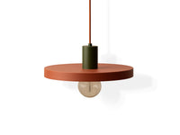 Taklampe Ori Ø30 cm – terrakotta / grønn