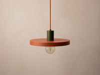 Taklampe Ori Ø30 cm – terrakotta / grønn