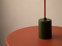Taklampe Ori Ø30 cm – terrakotta / grønn