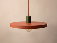 Taklampe Ori Ø40 cm – terrakotta / grønn