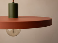 Taklampe Ori Ø40 cm – terrakotta / grønn