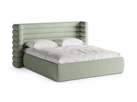 Sengeramme med oppbevaring og sengegavl