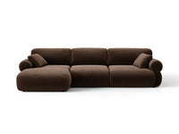 Hjørnesofa venstre Ophelia – fløyel / 297 × 164 cm