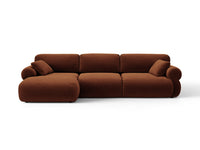 Hjørnesofa venstre Ophelia – fløyel / 297 × 164 cm