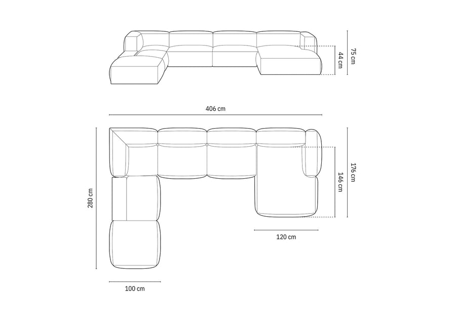 Modulsofa Martina – panoramautforming