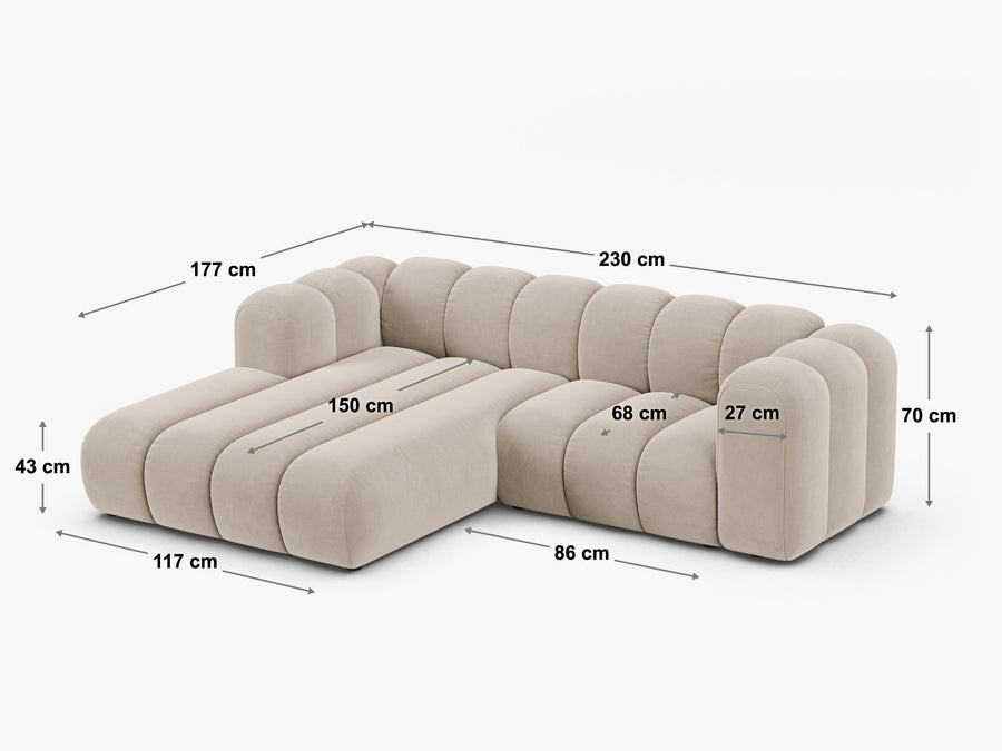 Hjørnesofa Lupine – 230 × 177 cm