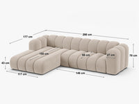 Lupine hjørnesofa 3-seter 177 x 230 cm, høyre – Elegant modulsofa med buet design