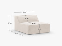 Modulsofa Jodie uten armlener – 80 × 99 cm