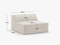 Modulsofa Jodie – armløs / 100 × 99 cm