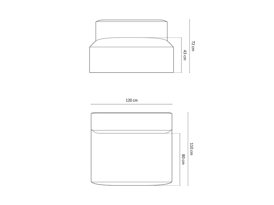 Lenestol Nuria bred – 120 × 110 cm