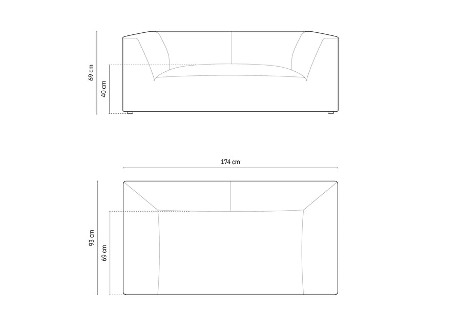 Sofa Ruby – 174 × 93 cm