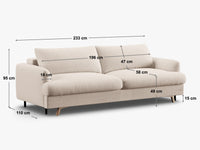 Sofa med sengefunksjon og boks Naomi – stoff / ...