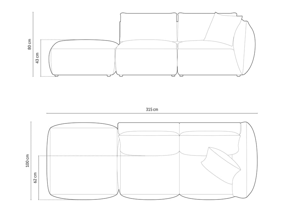 Modulsofa Chris – 315 × 100 cm