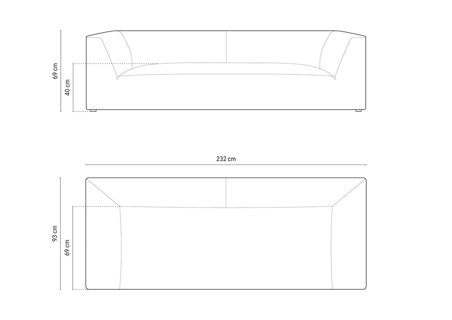 Sofa Ruby – 232 × 93 cm
