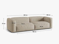 Martina 3-seters sofa 240 x 106 cm – myk som en sky, moderne som ditt hjem