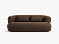 Jenny – 2-seters sofa i brun fløyel med buet design, 178 x 90 cm