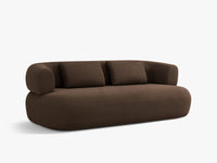 Jenny – 2-seters sofa i brun fløyel med buet design, 178 x 90 cm