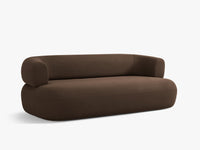 Jenny – 2-seters sofa i brun fløyel med buet design, 178 x 90 cm