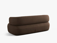 Jenny – 2-seters sofa i brun fløyel med buet design, 178 x 90 cm