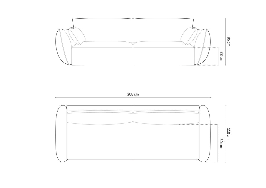 Sofa Kaelle – 208 × 110 cm