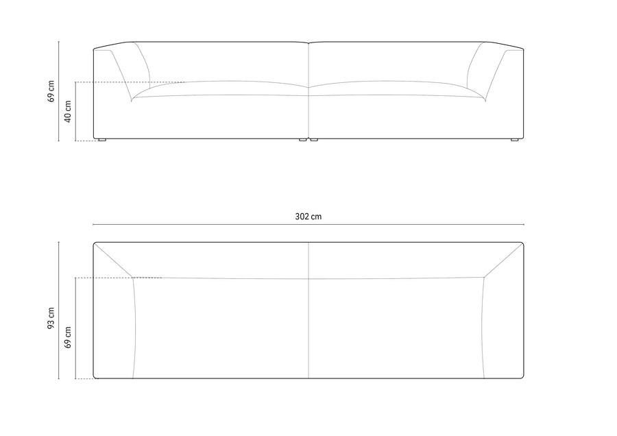 Sofa Ruby – 302 × 93 cm