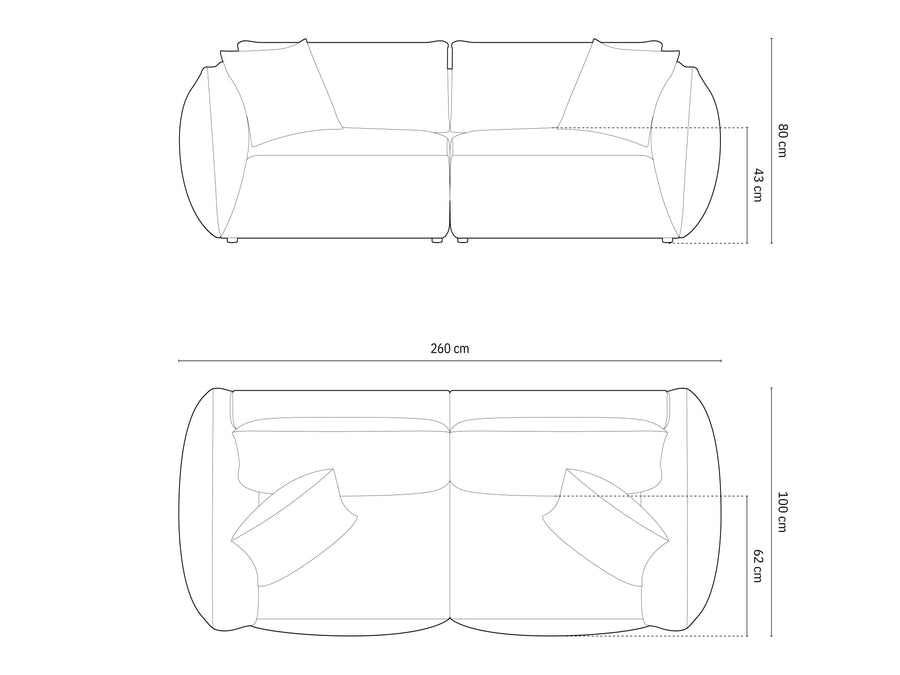 Modulsofa Chris – 260 × 100 cm
