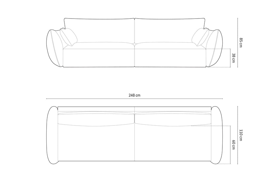 Sofa Kaelle – 248 × 110 cm