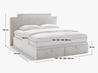 Boxspringseng-sett Princess – sengegavl + boxspring/madrass + madrasstopper