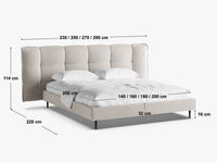 Sengeramme Eric med sengegavl og oppbevaring – 230 × 220 cm