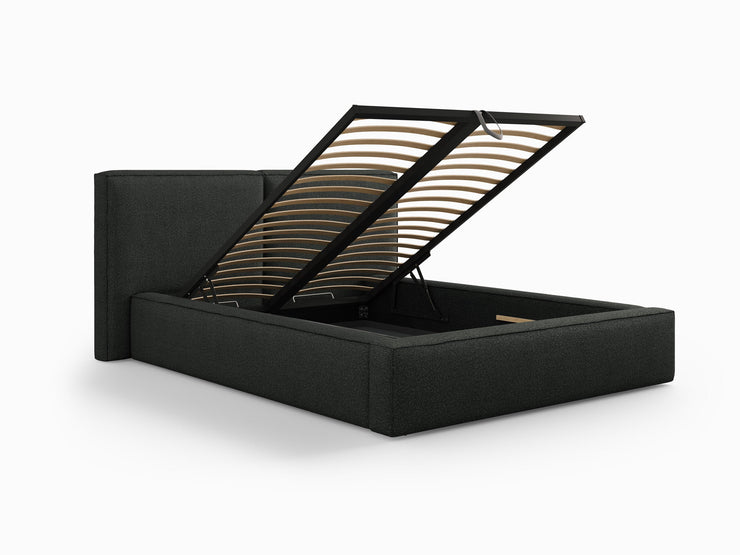 Jodie – Elegant seng med oppbevaring og polstret gavl (180×200 cm)
